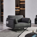 Design de sofá de couro de meia -ponta